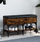 VidaXL Schoenenbank 82x32x45 cm bewerkt hout gerookt eikenkleurig