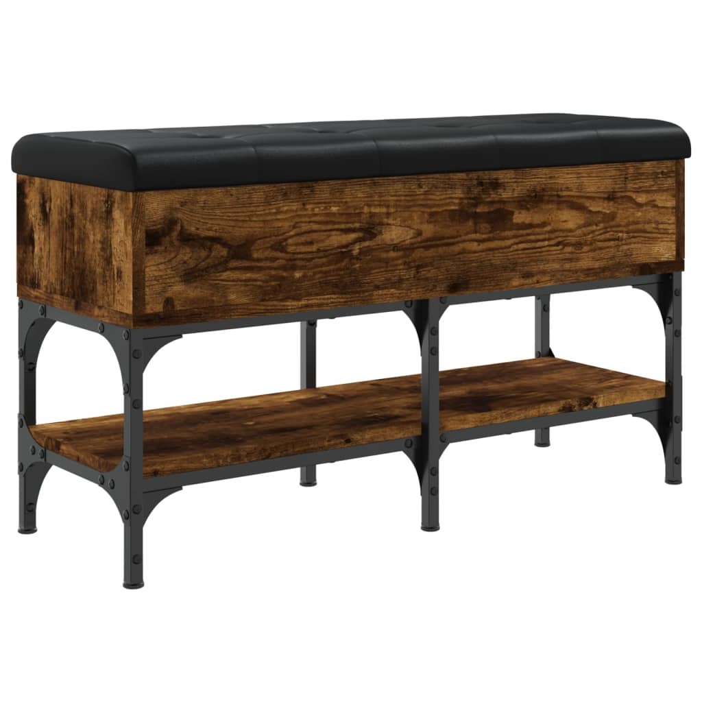 VidaXL Schoenenbank 82x32x45 cm bewerkt hout gerookt eikenkleurig