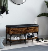 VidaXL Schoenenbank 82x32x45 cm bewerkt hout gerookt eikenkleurig