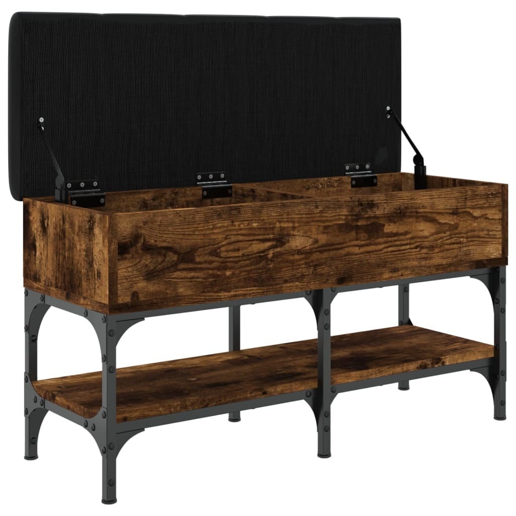 VidaXL Schoenenbank 82x32x45 cm bewerkt hout gerookt eikenkleurig