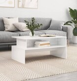 VidaXL Salontafel 90x55x42,5 cm bewerkt hout hoogglans wit