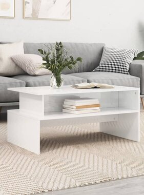 VidaXL Salontafel 90x55x42,5 cm bewerkt hout hoogglans wit