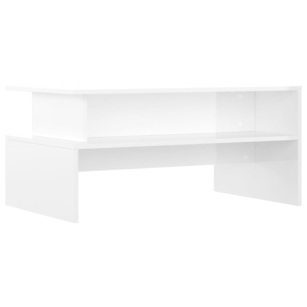 VidaXL Salontafel 90x55x42,5 cm bewerkt hout hoogglans wit