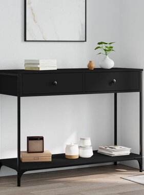 VidaXL Wandtafel 100x34,5x75 cm bewerkt hout zwart