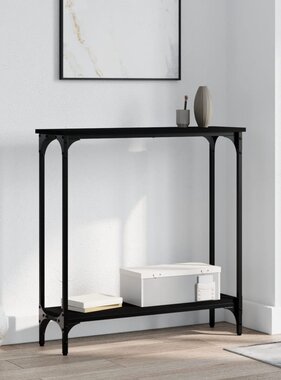 VidaXL Wandtafel 75x22,5x75 cm bewerkt hout zwart