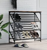 VidaXL Schoenenrek 90x30x85 cm bewerkt hout gerookt eikenkleurig