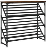 VidaXL Schoenenrek 90x30x85 cm bewerkt hout gerookt eikenkleurig