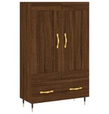 VidaXL Hoge kast 69,5x31x115 cm bewerkt hout bruin eikenkleur