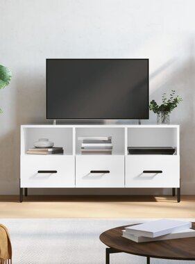 VidaXL Tv-meubel 102x36x50 cm bewerkt hout hoogglans wit