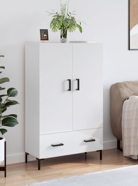 VidaXL Hoge kast 69,5x31x115 cm bewerkt hout hoogglans wit