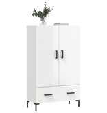 VidaXL Hoge kast 69,5x31x115 cm bewerkt hout hoogglans wit