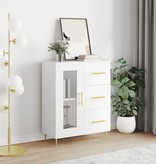 VidaXL Dressoir 69,5x34x90 cm bewerkt hout wit