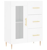 VidaXL Dressoir 69,5x34x90 cm bewerkt hout wit
