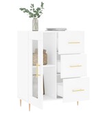 VidaXL Dressoir 69,5x34x90 cm bewerkt hout wit