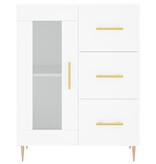 VidaXL Dressoir 69,5x34x90 cm bewerkt hout wit