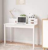 VidaXL Bureau 110x50x93 cm massief grenenhout wit