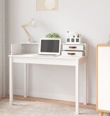 VidaXL Bureau 110x50x93 cm massief grenenhout wit
