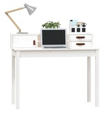 VidaXL Bureau 110x50x93 cm massief grenenhout wit