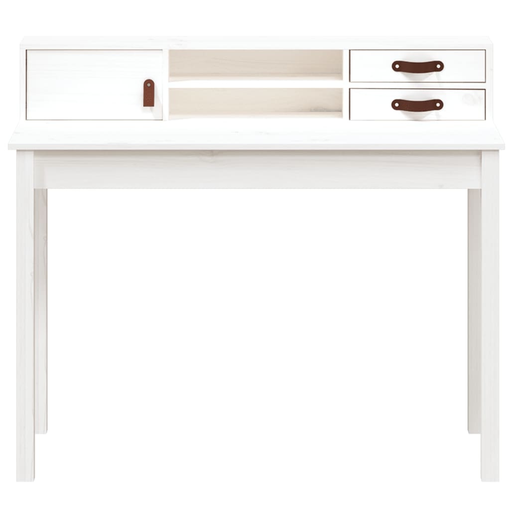 VidaXL Bureau 110x50x93 cm massief grenenhout wit