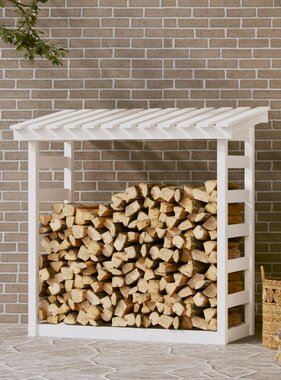 VidaXL Haardhoutrek 108x64,5x110 cm massief grenenhout wit