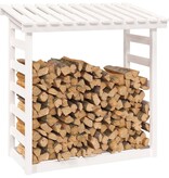 VidaXL Haardhoutrek 108x64,5x110 cm massief grenenhout wit