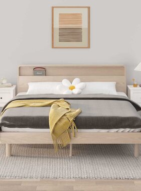 VidaXL Nachtkastjes 2 st 40x35x61,5 cm massief grenenhout wit