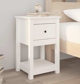 VidaXL Nachtkastjes 2 st 40x35x61,5 cm massief grenenhout wit