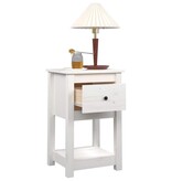 VidaXL Nachtkastjes 2 st 40x35x61,5 cm massief grenenhout wit