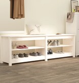 VidaXL Schoenenbank 160x36,5x50 cm massief grenenhout wit
