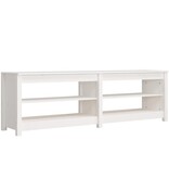 VidaXL Schoenenbank 160x36,5x50 cm massief grenenhout wit