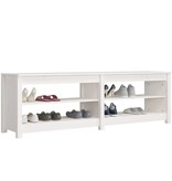 VidaXL Schoenenbank 160x36,5x50 cm massief grenenhout wit