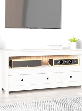 VidaXL Tv-meubel 114x35x52 cm massief grenenhout wit