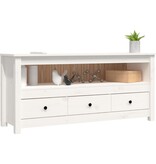 VidaXL Tv-meubel 114x35x52 cm massief grenenhout wit