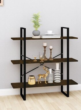 VidaXL Boekenkast 100x30x105 cm bewerkt hout gerookt eikenkleurig