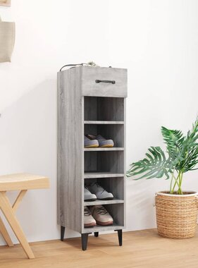 VidaXL Schoenenkast 30x35x105 cm bewerkt hout grijs sonoma eikenkleur