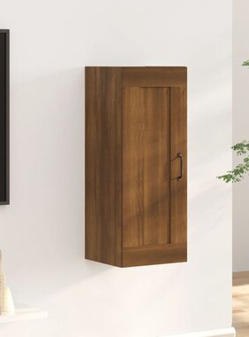 VidaXL Wandkast 35x34x90 cm bewerkt hout bruin eikenkleur