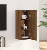 VidaXL Wandkast 35x34x90 cm bewerkt hout bruin eikenkleur