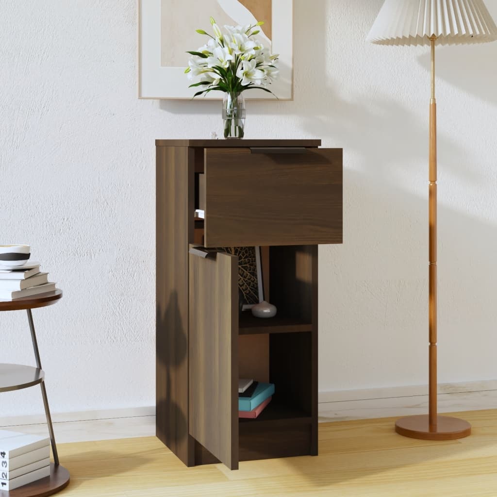 VidaXL Dressoir 30x30x70 cm bewerkt hout bruin eikenkleur