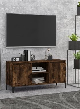 VidaXL Tv-meubel met metalen poten 103,5x35x50 cm gerookt eikenkleurig
