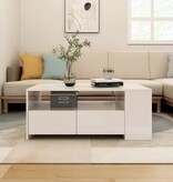VidaXL Salontafel 102x55x42 cm bewerkt hout hoogglans wit