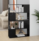 VidaXL Boekenkast/kamerscherm 80x24x124,5 cm hoogglans zwart