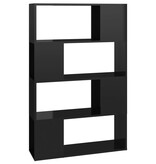 VidaXL Boekenkast/kamerscherm 80x24x124,5 cm hoogglans zwart