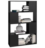 VidaXL Boekenkast/kamerscherm 80x24x124,5 cm hoogglans zwart