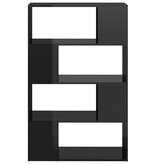 VidaXL Boekenkast/kamerscherm 80x24x124,5 cm hoogglans zwart