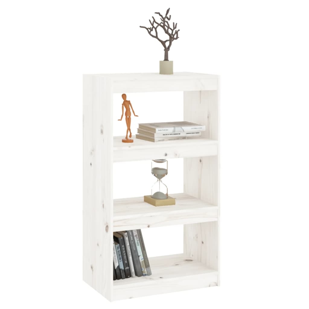 VidaXL Boekenkast/kamerscherm 60x30x103,5 cm massief grenenhout wit