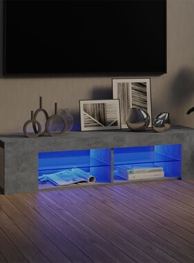 VidaXL Tv-meubel met LED-verlichting 135x39x30 cm betongrijs