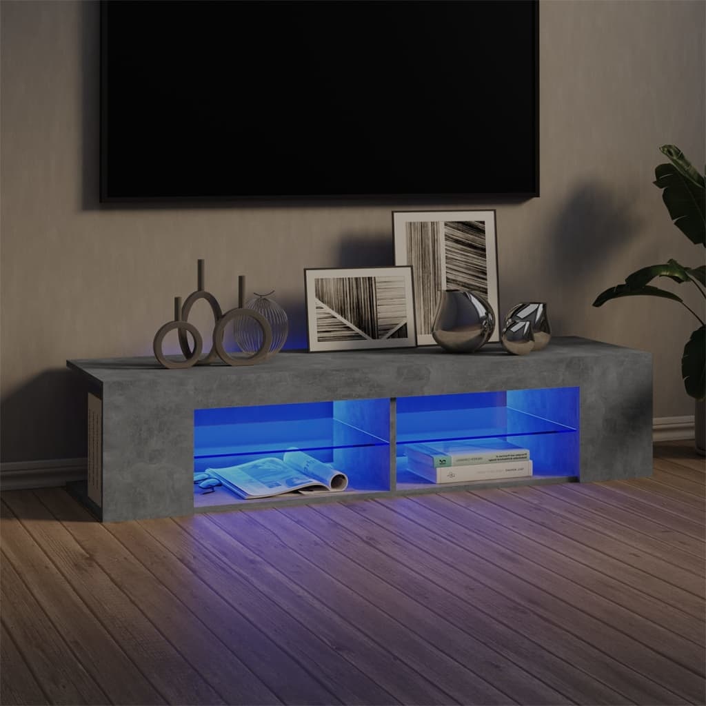 VidaXL Tv-meubel met LED-verlichting 135x39x30 cm betongrijs