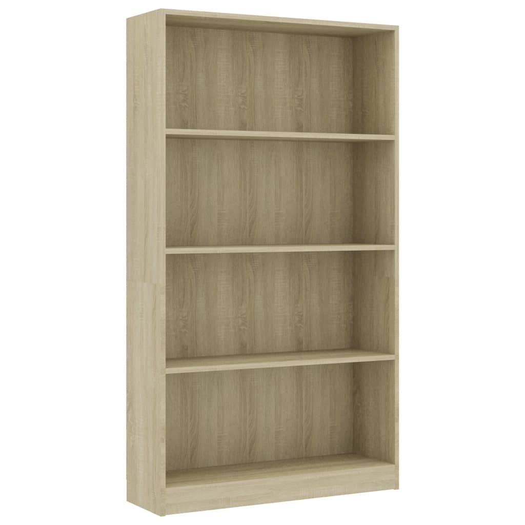 VidaXL Boekenkast met 4 schappen 80x24x142 cm bewerkt hout sonoma eik