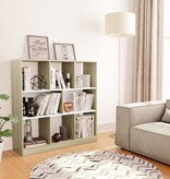 VidaXL Boekenkast 97,5x29,5x100 cm bewerkt hout wit en eikenkleurig