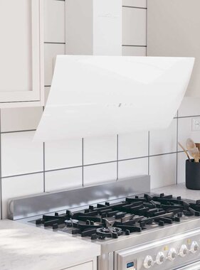 VidaXL Wandafzuigkap 90 cm staal en gehard glas wit